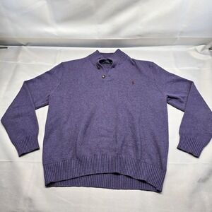 polo ralph‎ lauren 1/4 Button  Sweater XXL Men Purple